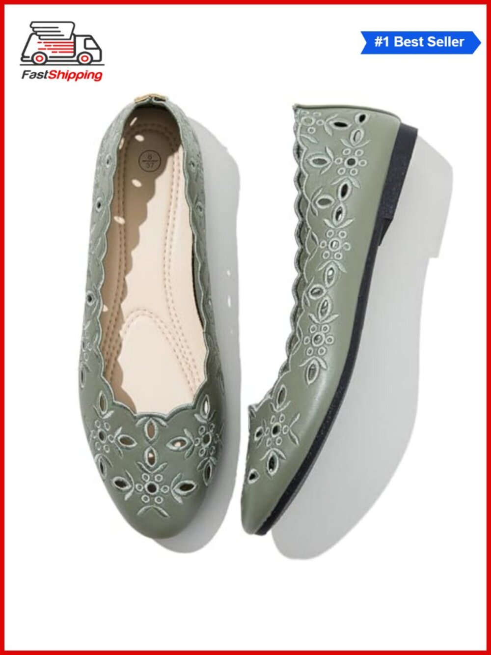 Women's Ballet Flats Memory Foam Slip On Dress Shoes Foldable